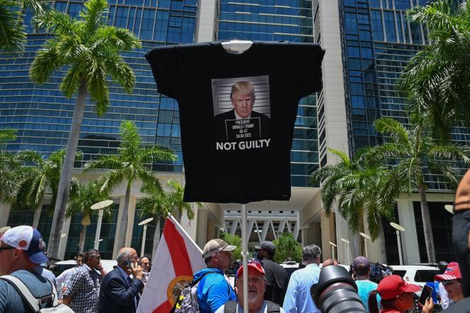 Donald Trump supporters in Miami, Florida on June 13, 2023.