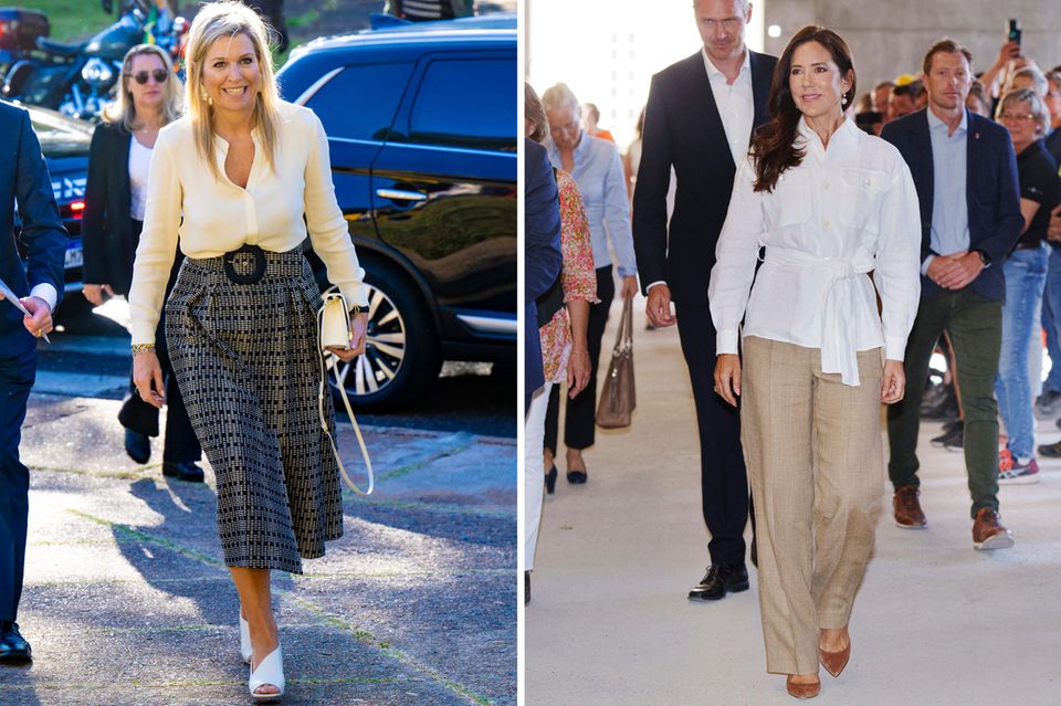 Favorite of the royals in summer: white blouses. 