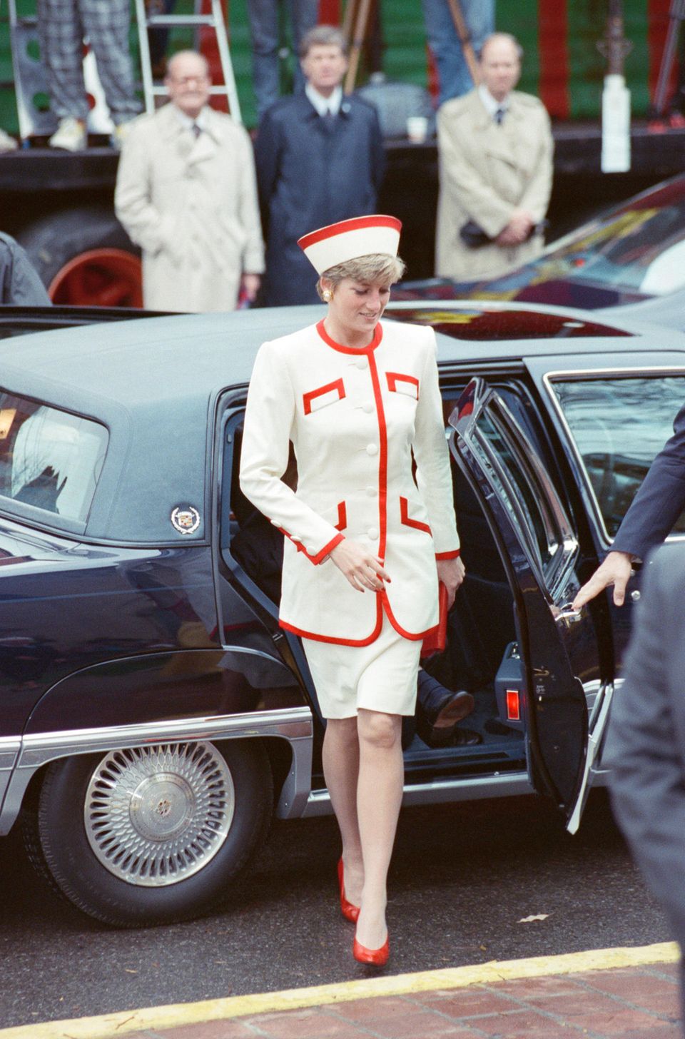 Princess Diana wore a very similar navy-style dress in 1991. 