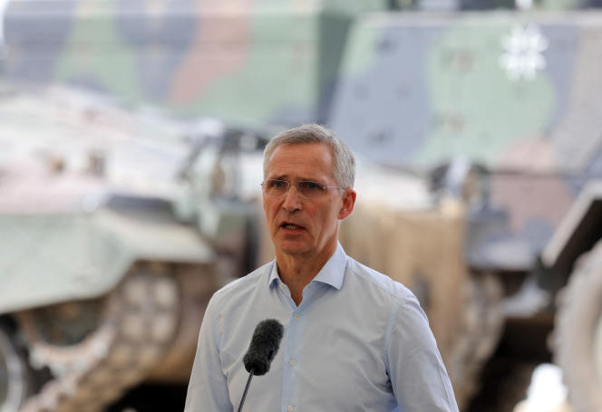 NATO Secretary General Jens Stoltenberg during a bilateral German-Lithuanian military exercise, 