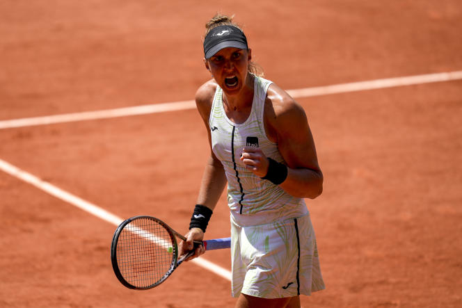 Beatriz Haddad Maia after her victory against Ons Jabeur in the quarter-finals of Roland-Garros, Wednesday June 7, 2023.