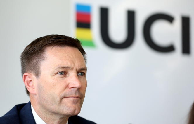 David Lappartient, president of the International Cycling Union, in Aigle (Switzerland), June 3, 2022. 