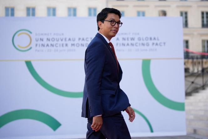 Malagasy President Andry Rajoelina at the Summit for a New Global Financial Pact, in Paris, June 23, 2023. 