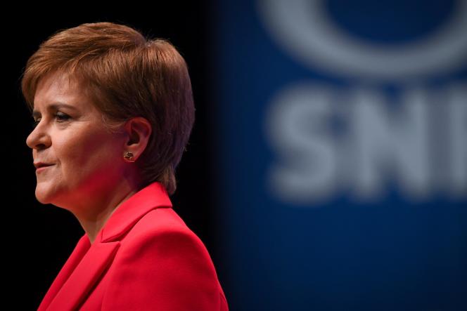 Nicola Sturgeon, in Aberdeen, October 10, 2022. She was then First Minister of Scotland, a responsibility from which she resigned on February 15, 2023.