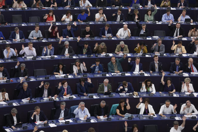 During a session at the European Parliament, in Strasbourg, on June 14, 2023.