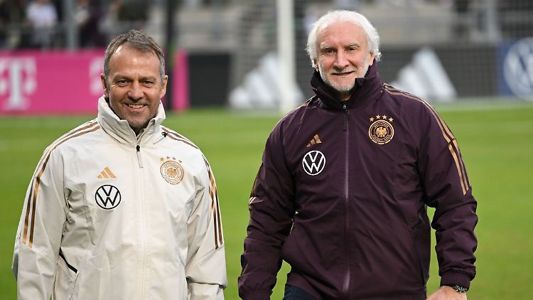 National coach and sports director: Hansi Flick (l) and Rudi Völler.