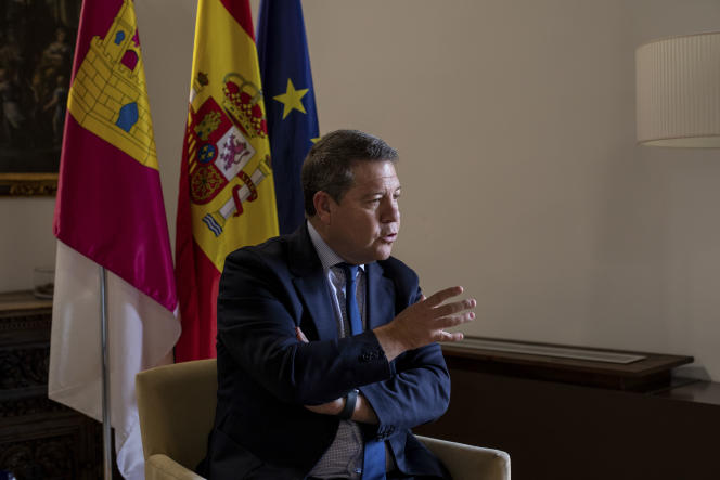 Emiliano Garcia-Page, president of the autonomous community of Castile-La Mancha, on June 6, 2023, in Toledo.