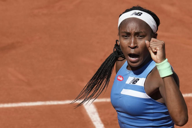 Coco Gauff during her match against Russian Mirra Andreeva at Roland-Garros, June 3, 2023.