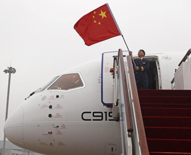 During the official handover of the C919 to China Eastern Airlines, in Shanghai (China), on December 9, 2022.