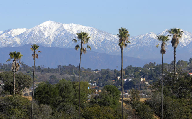 The San Gabriel Mountains where the actor died.  Near Los Angeles, January 12, 2016.