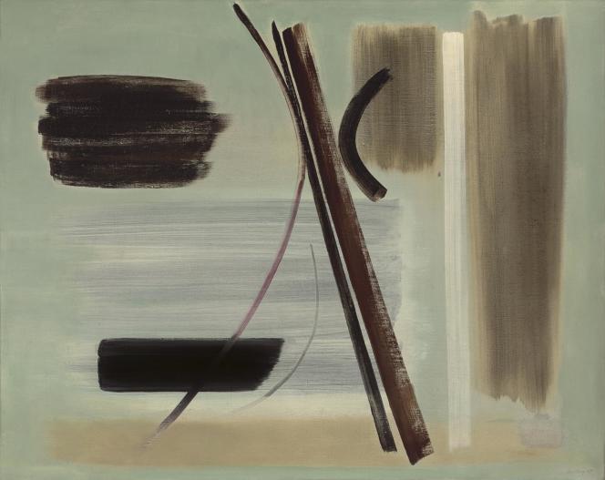 “T1949-32”, Hans Hartung, 1949, oil on canvas, 74 x 92.8 cm.  Private collection.