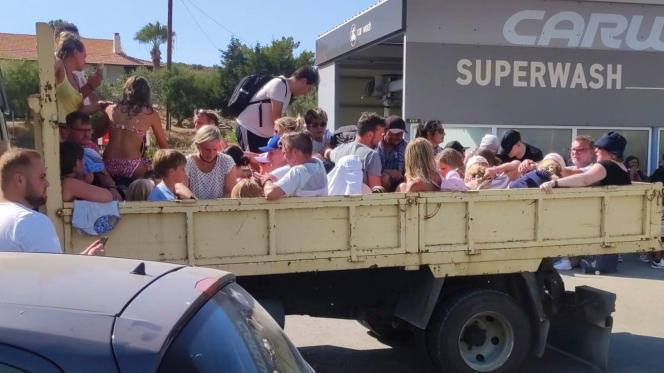 Evacuation of tourists on the island of Rhodes, Greece, on July 22.