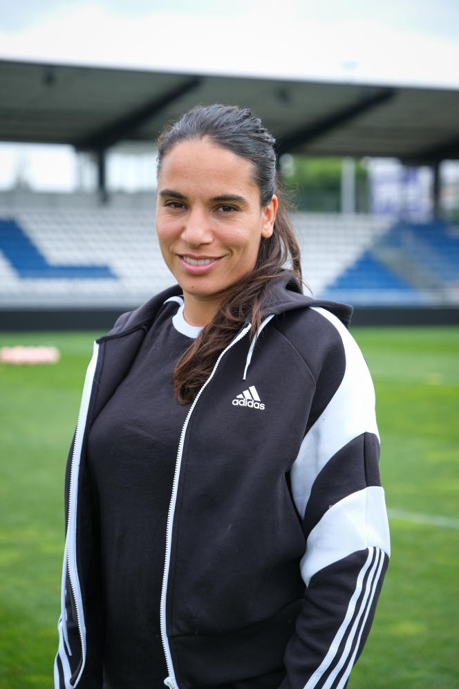 Amel Majri, joueuse en équipe de France pour la Coupe du monde en Australie et Nouvelle-Zélande, en mai 2023.
