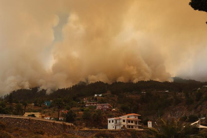 The evacuated town of Tijarafe, on the island of La Palma, in the Canary archipelago, Spain, Saturday July 15, 2023.