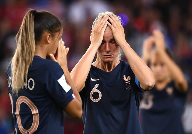 Midfielder Amandine Henry (93 selections), June 28, 2019, in the quarter-finals of the Football World Cup, at the Parc des Princes in Paris.  (Photo FRANCK FIFE / AFP)
