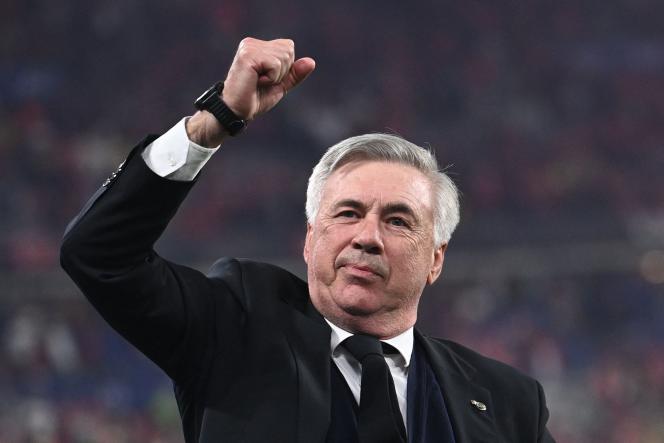 Current Real Madrid coach Carlo Ancelotti during the Champions League final on May 28, 2022 at the Stade de France.
