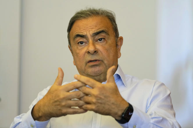 Carlos Ghosn, ex-CEO of Renault-Nissan, during an interview with the Associated Press news agency, in Beirut, Lebanon, June 23, 2023.