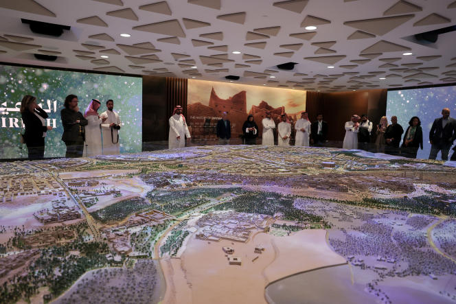 The model of a local construction and renovation project at the headquarters of the Diriyah Gate Development Authority (DGDA) in Diriyah, Saudi Arabia, on December 7, 2022.
