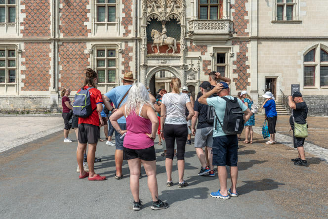 Italian tourists visit the royal castle of Blois (Loir-et-Cher), June 17, 2023.