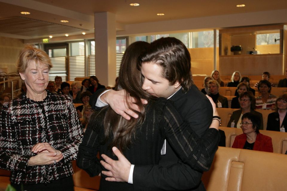 Even after their separation, Princess Victoria and Daniel Collert were affectionate in public, hugging at an award ceremony in Stockholm in 2005.