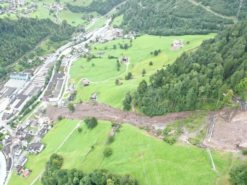 Bird's Eye View: Landslide burying a village
