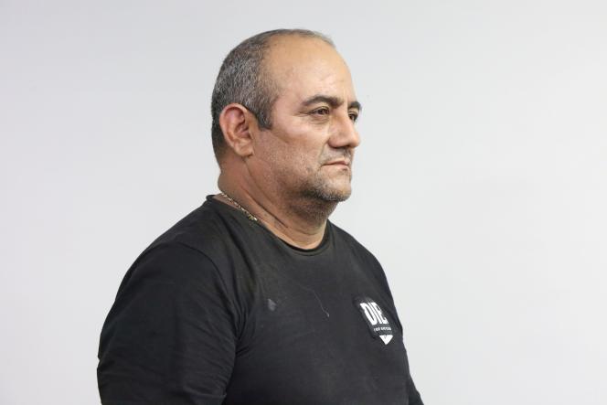 Colombian drug trafficker, Dairo Antonio Usuga alias Otoniel, photographed after his capture, in Bogota, October 23, 2021.