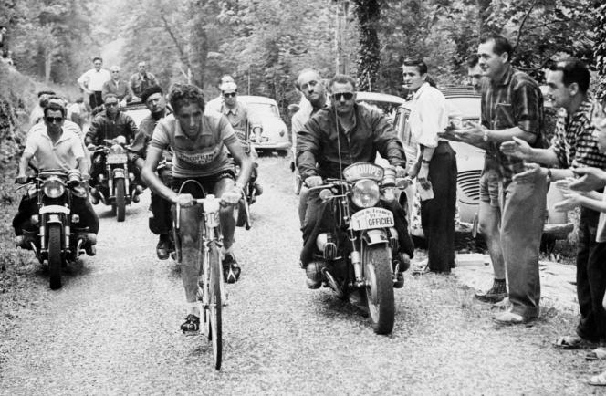 Federico Bahamontes during a stage of the 1959 Tour de France.