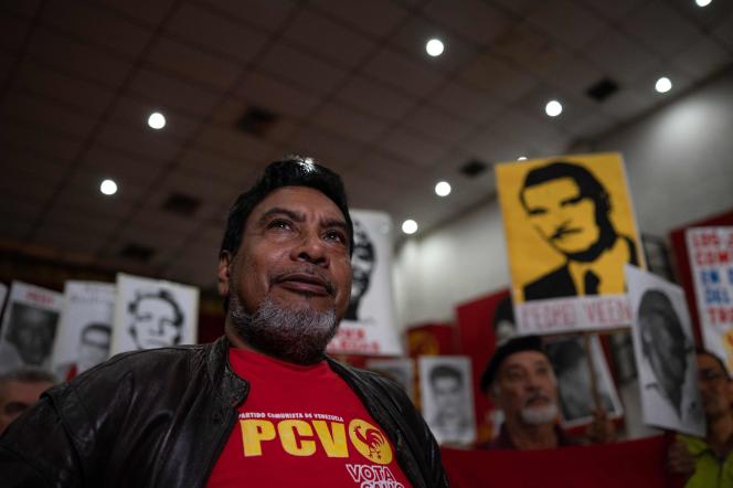 The secretary general of the Communist Party of Venezuela, Oscar Figuera Gonzalez, dismissed from his post on Friday, August 11, 2023. Here at the Cantaclaro Theater, in Caracas, on August 12, 2023.