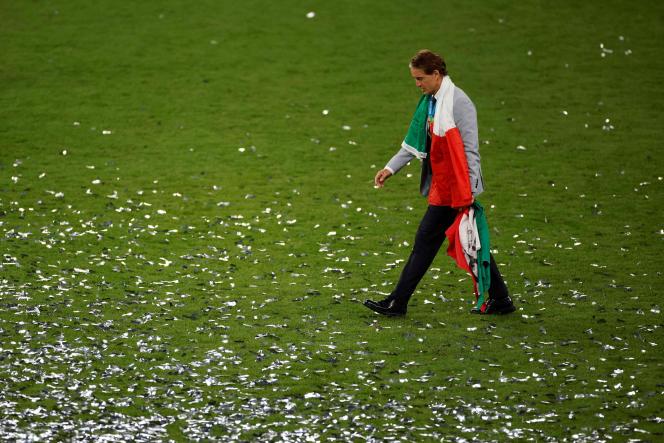 Italy coach Roberto Mancini after his team's victory during the Euro 2020 Final football match between Italy and England at Wembley Stadium, London , July 11, 2021. 