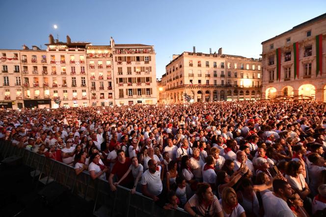 During the opening ceremony of the 2023 edition of the Bayonne celebrations (Pyrénées-Atlantiques), July 26, 2023.