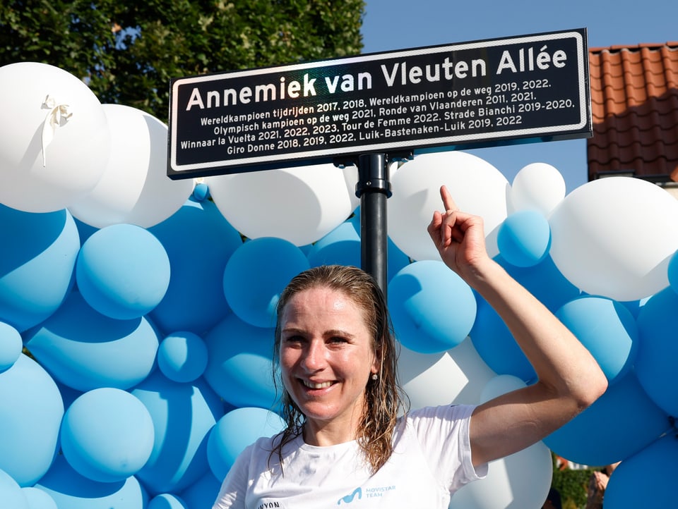 Annemiek van Vleuten with her own street.
