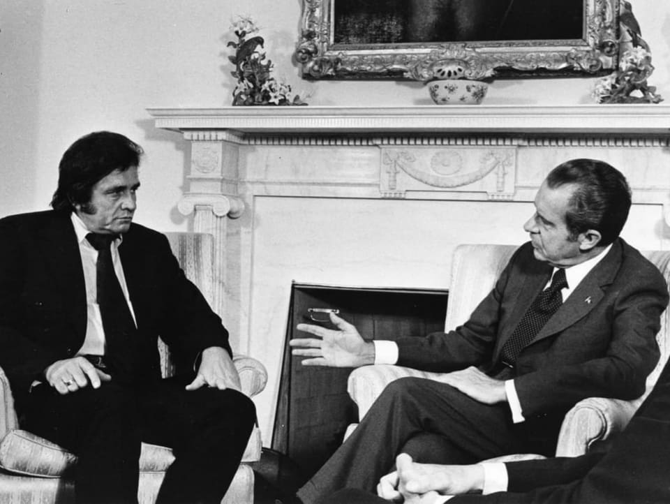 Johnny Cash and President Nixon at the White House.