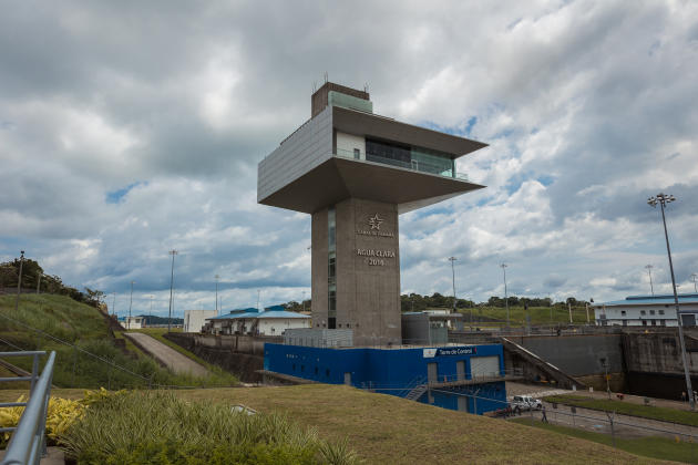 The Agua Clara control tower, in Colon (Panama), September 5, 2023.