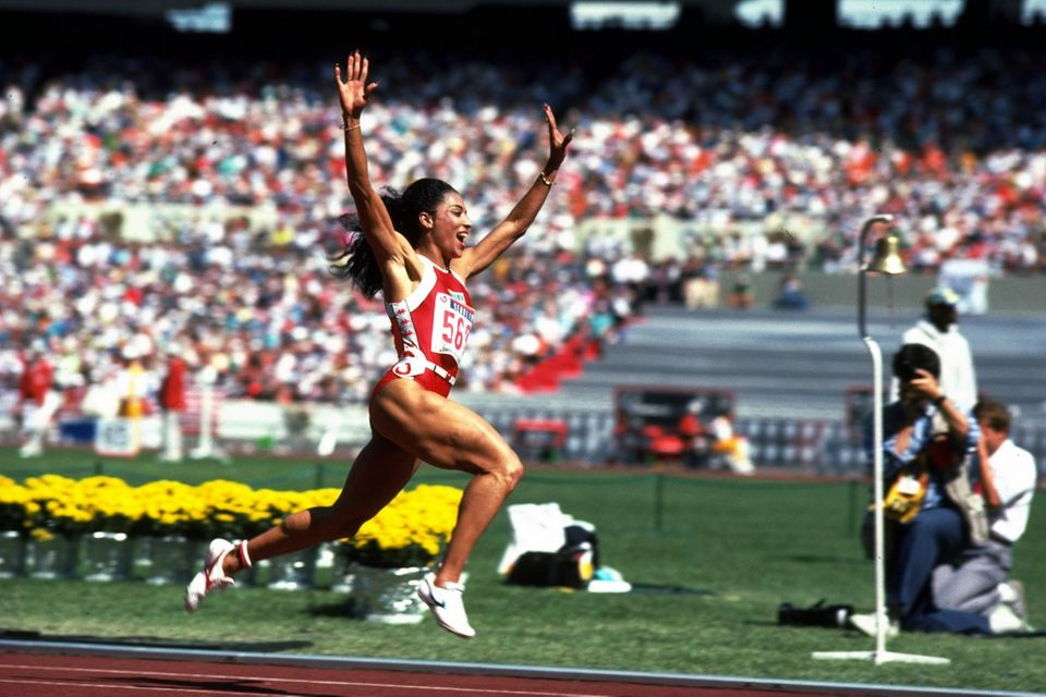 At the 1988 Seoul Olympics, Florence Griffith-Joyner won gold in the 100 and 200 meters.