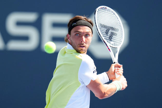 Arthur Rinderknech during his match against Matteo Berrettini in the second round of the US Open, in New York, August 31, 2023.