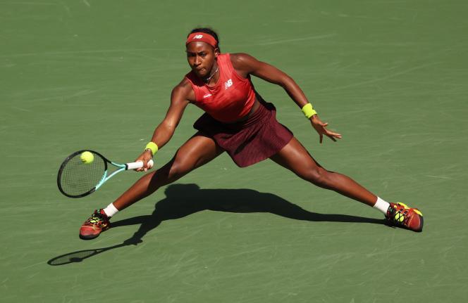 American Coco Gauff in her quarter-final against Latvian Jelena Ostapenko at the US Open in New York on September 5, 2023.