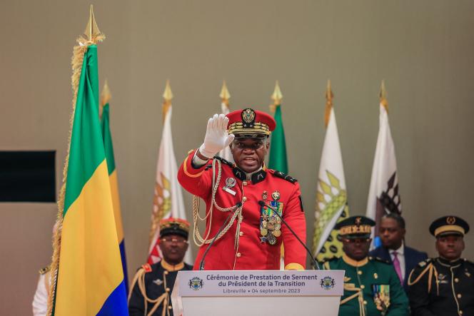 General Brice Oligui Nguema during his inauguration as President of the Transition of Gabon, in Libreville, September 4, 2023.