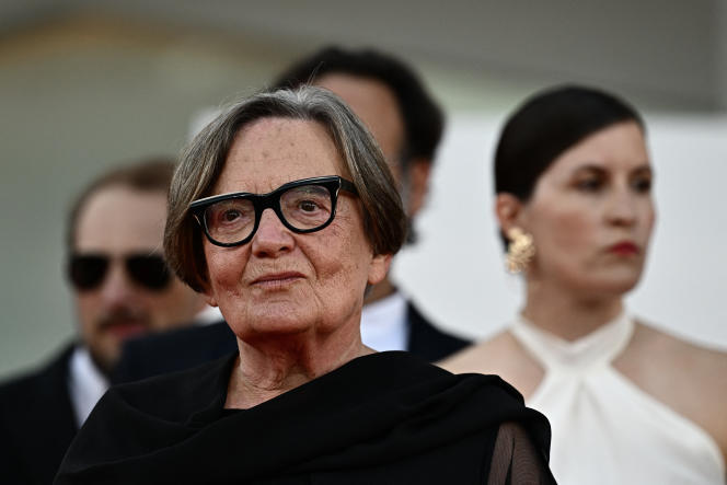 Polish director Agnieszka Holland during the closing ceremony of the 80th Venice Film Festival (Italy), where she won the Jury Prize for “Green Border”, September 9, 2023.