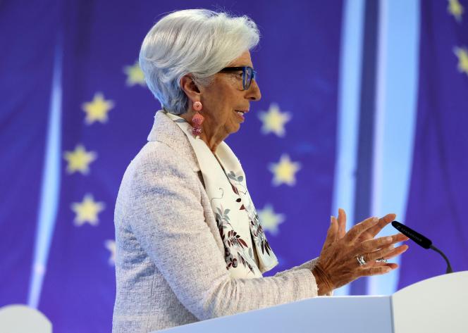 European Central Bank President Christine Lagarde in Frankfurt, Germany, July 27, 2023.