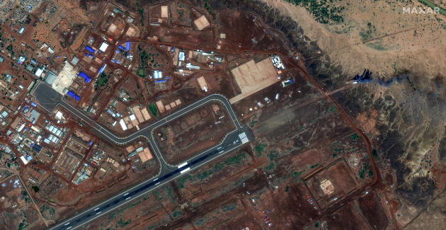 Satellite image of the Gao runway, Mali, September 23, 2023, the day of the crash. 