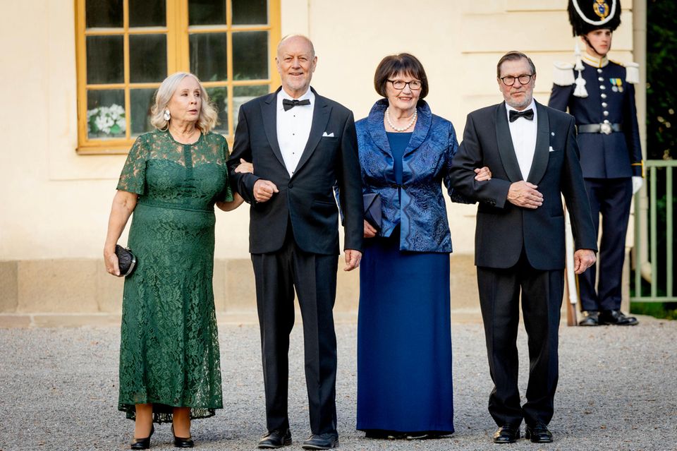 Princess Sofia's parents Marie and Erik Hellqvist and Prince Daniel's parents Ewa and Olle Westling (from left) are also invited to the Royal Opera's anniversary performance.
