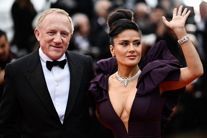 François-Henri Pinault, CEO of Kering, and his wife, actress Salma Hayek, during the Cannes Film Festival, May 20, 2023.
