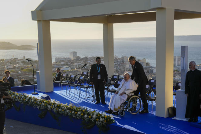 Pope Francis is preparing to meet religious leaders at the Memorial dedicated to sailors and migrants lost at sea, in Marseille, on September 22, 2023.