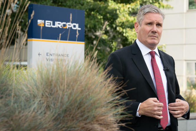 On an international tour, British Labor leader Keir Starmer during a visit to Europol headquarters in The Hague, the Netherlands, September 14, 2023. 