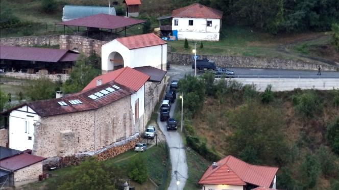 The Banjska monastery (Kosovo) where armed men are holed up for several hours, Sunday September 24, 2023.