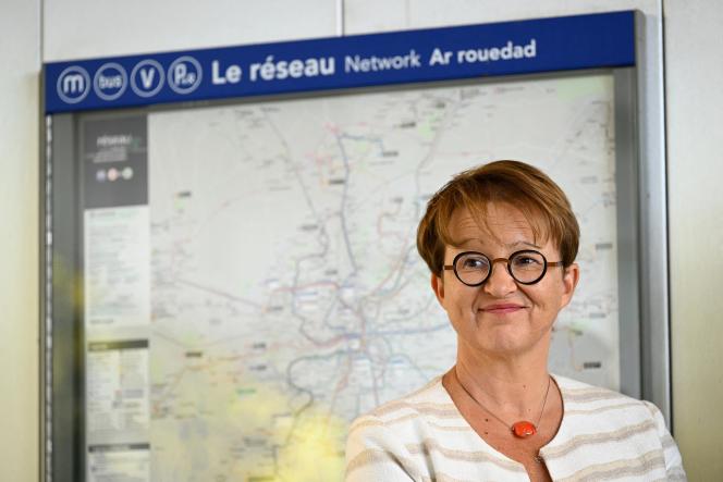 The socialist mayor of Rennes, Nathalie Appéré, during the launch ceremony of her city's new metro line, September 19, 2022.
