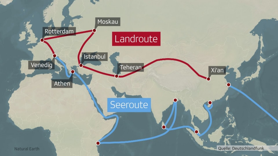 Map of the new Silk Road