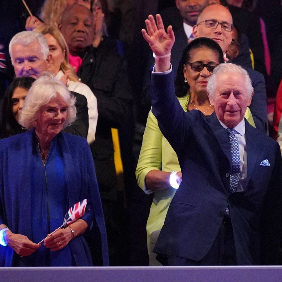 Queen Camilla and King Charles III  at the celebratory coronation concert.