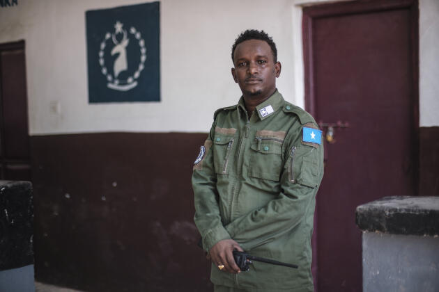 Lieutenant Nurredin Ali at the Wadajir police station in Mogadishu on October 17, 2023.