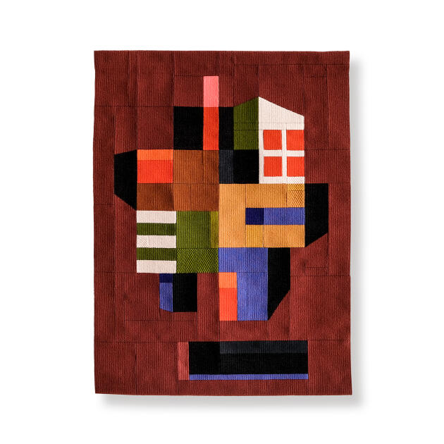 Atelier Elvire Debitus x jacques High-smooth tapestry “Modern architecture, sienna background”